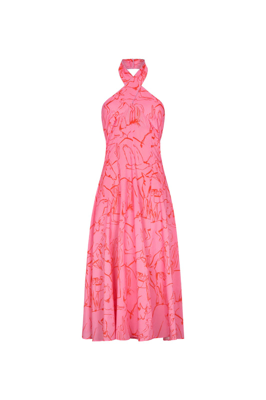 Riviera Dress in Caballos Rosa