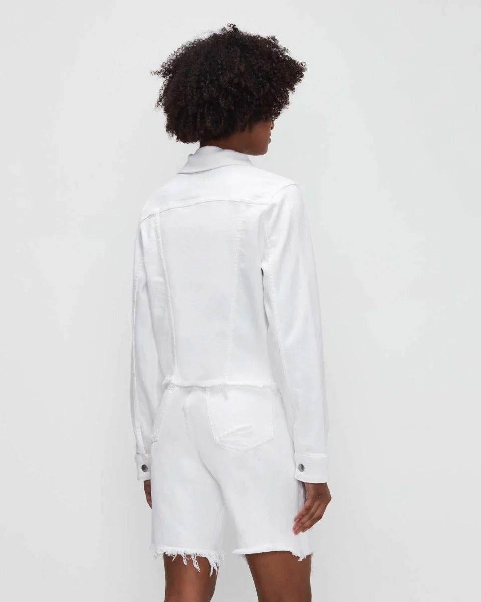 Classic Trucker Jacket with Cut Hem