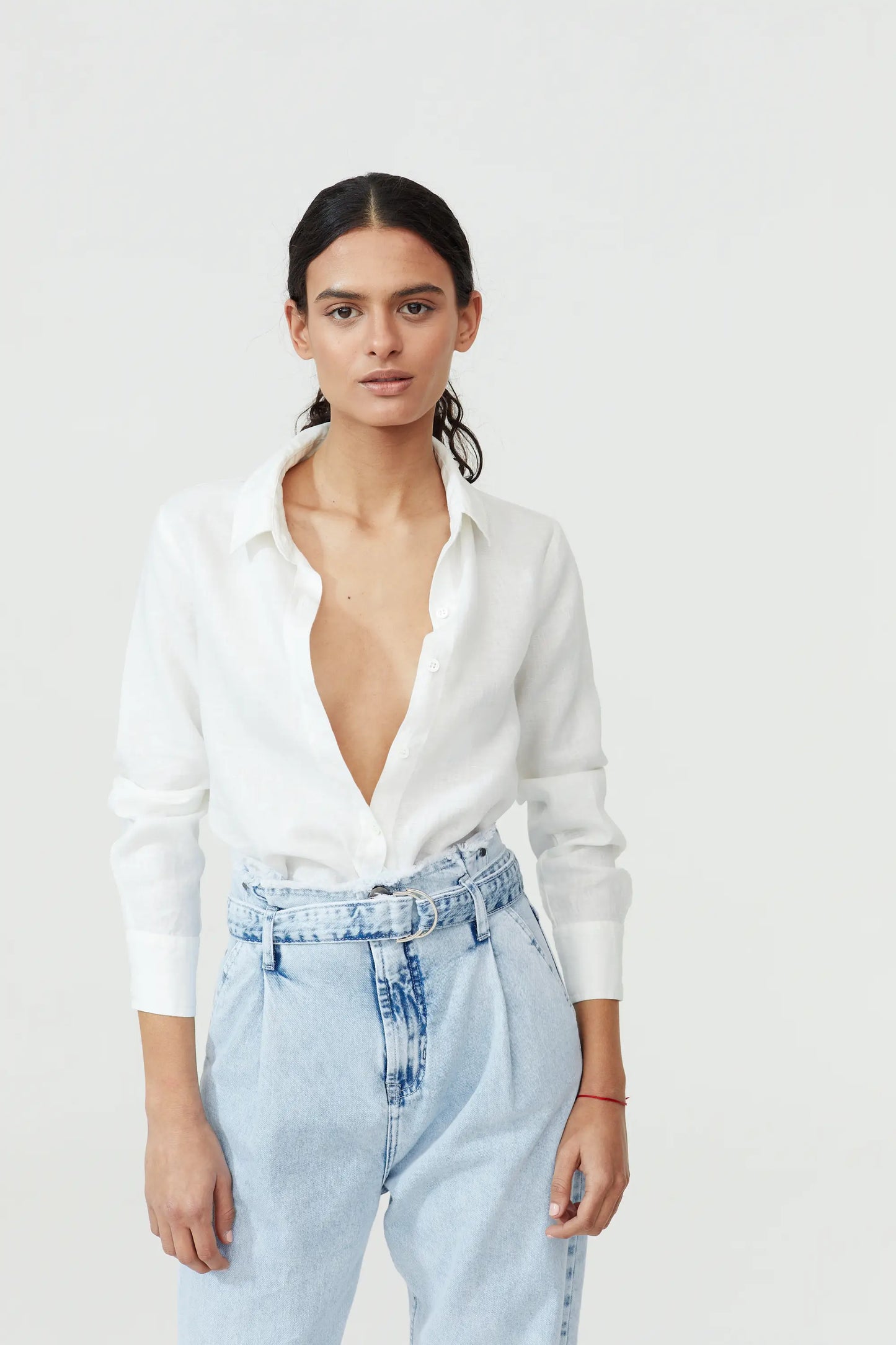 White Linen Button Up