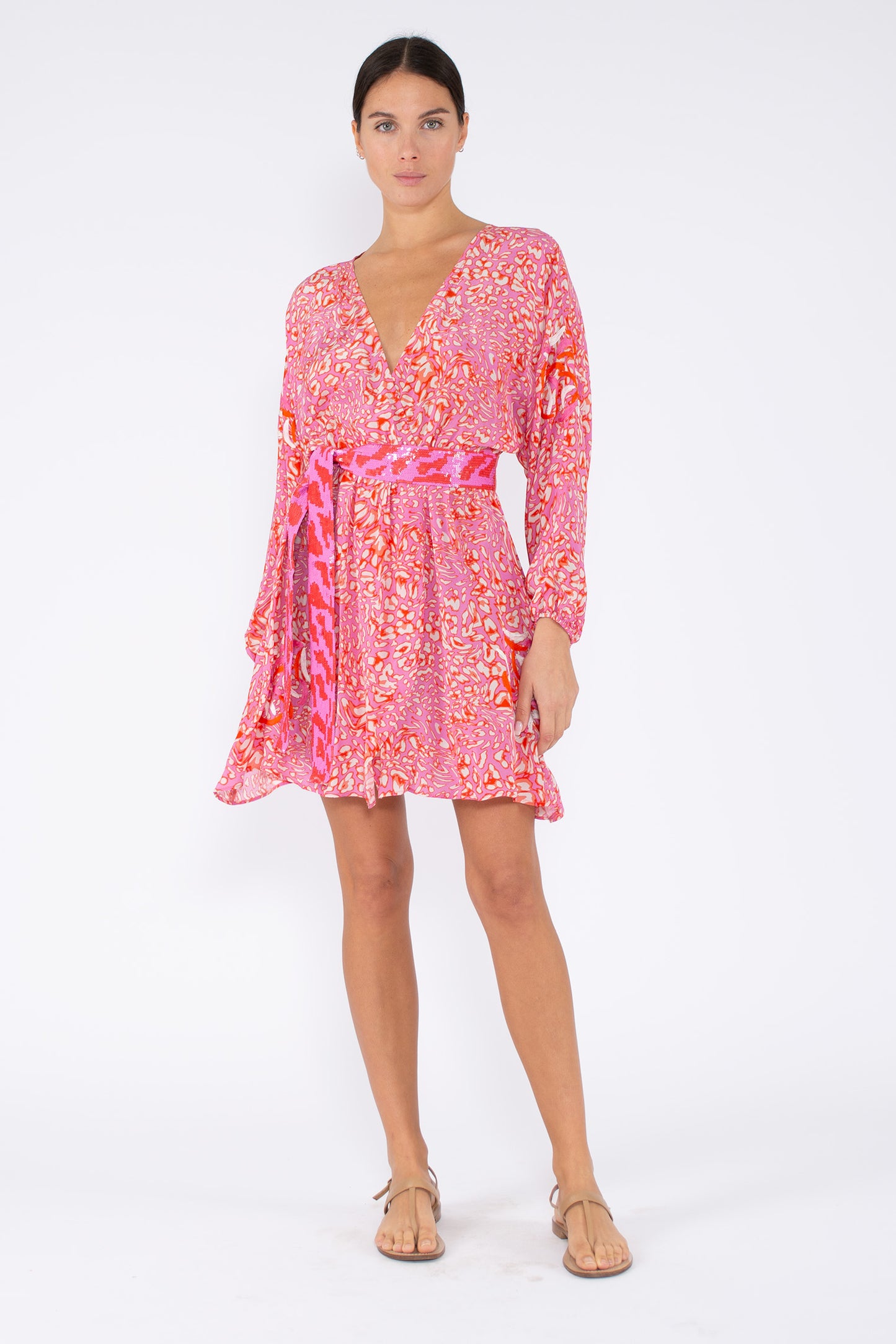 Wild Animal Mini Wrap Dress