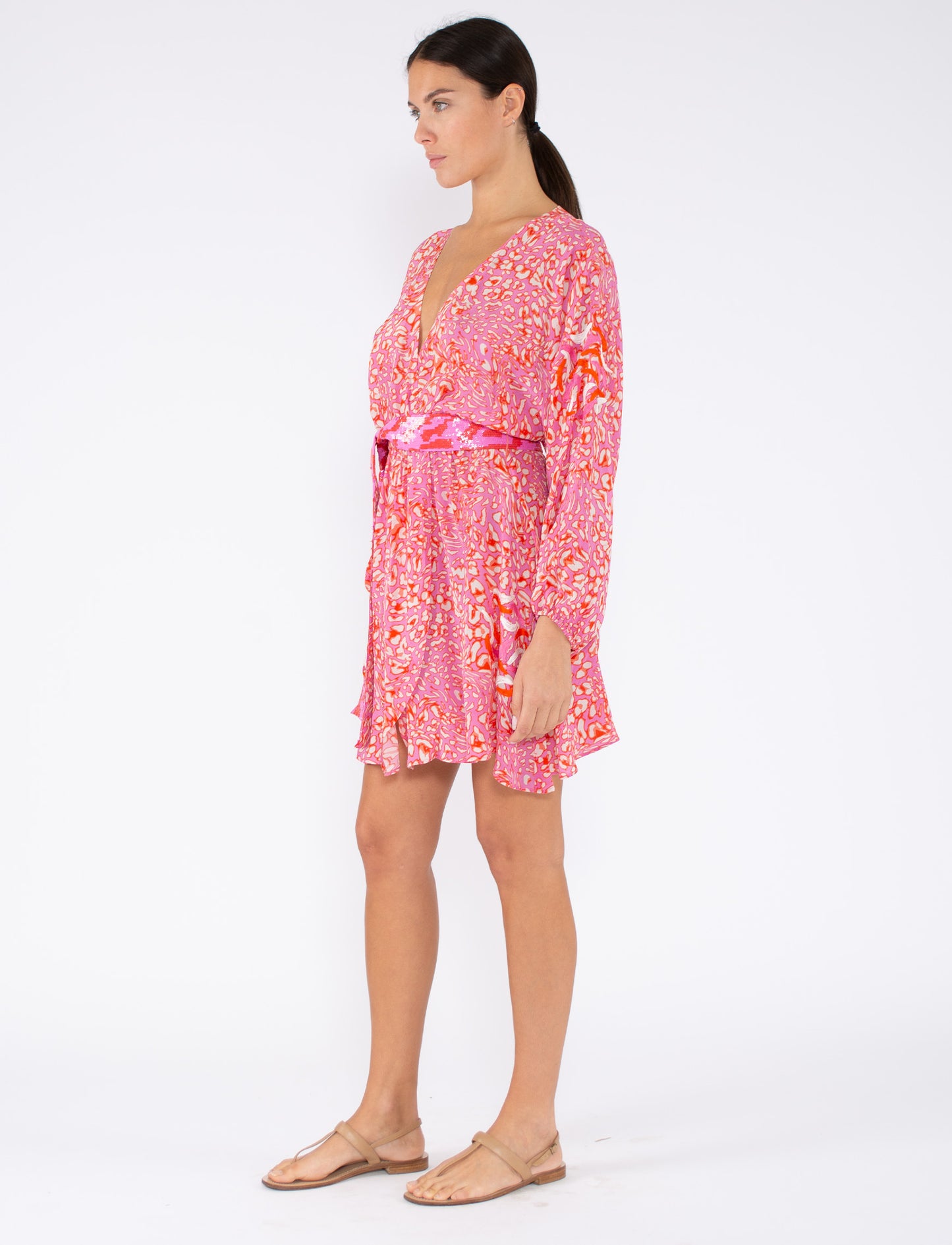 Wild Animal Mini Wrap Dress
