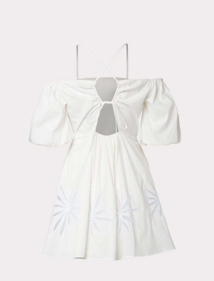Embroidered Poplin Dress