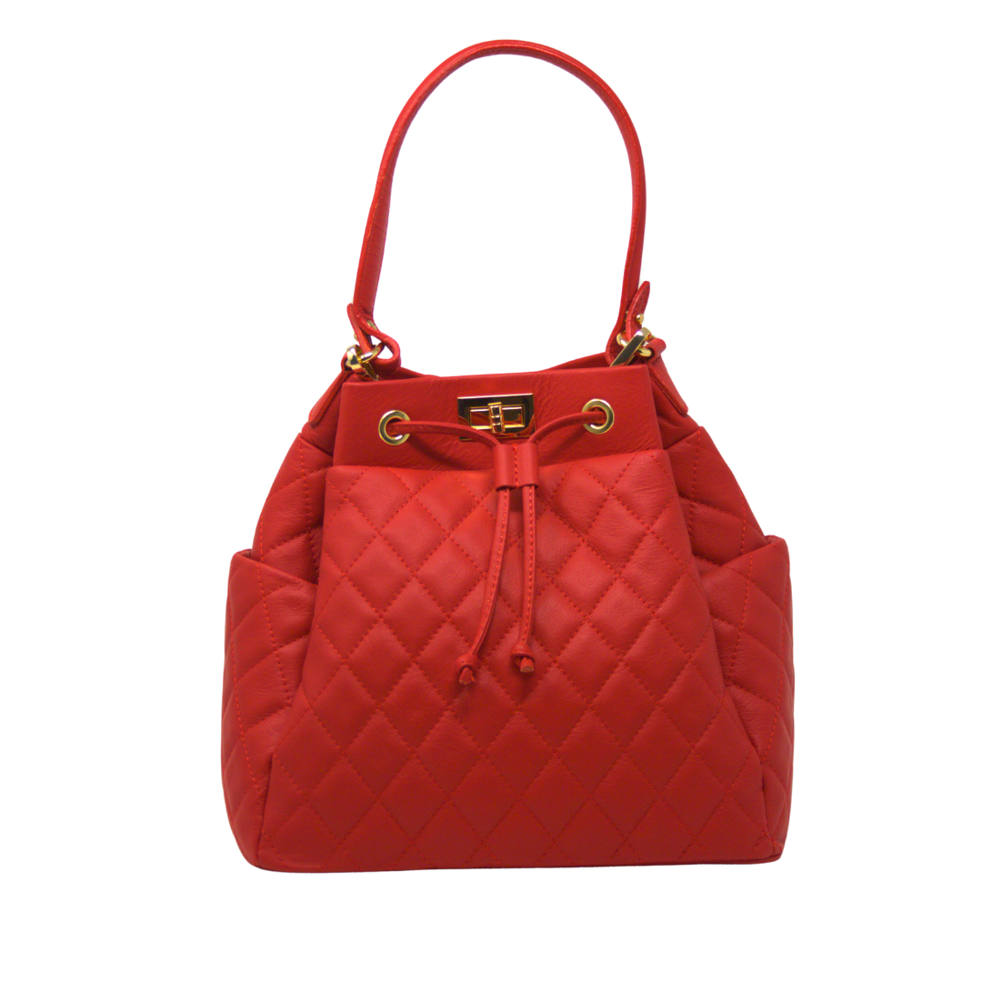 ITALIAN LEATHER TOP HANDLE AND CROSSBODY BAG