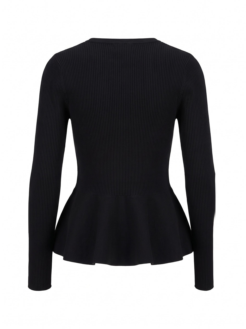 Ribbed Peplum Cardigan, back view