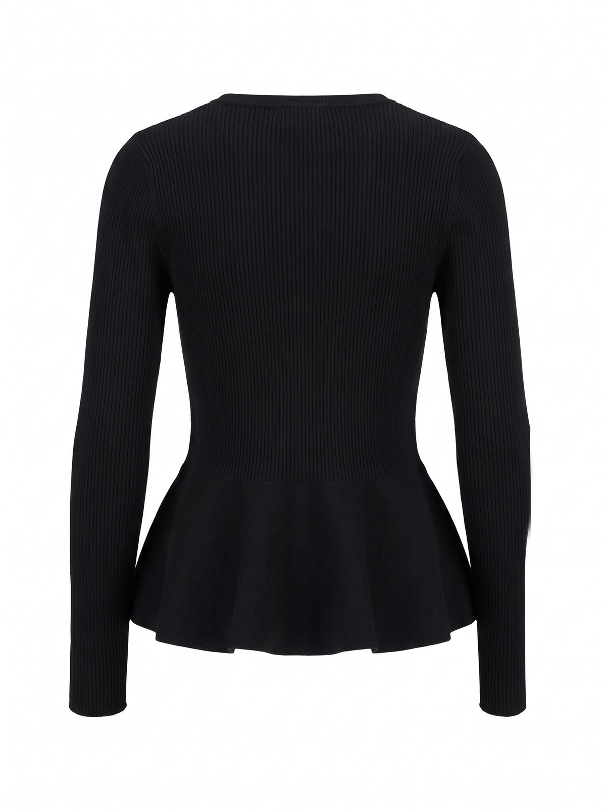 Ribbed Peplum Cardigan, back view