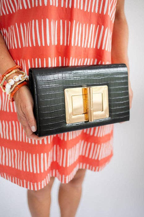 Lillian Croc Clutch -