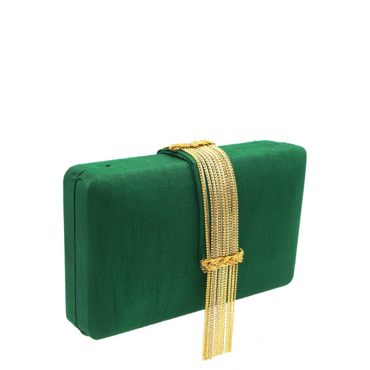 Emerald Fringe Clutch