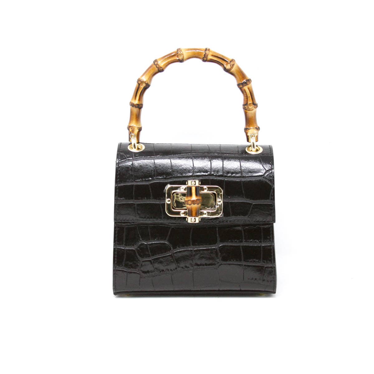 GENUINE ITALIAN LEATHER BAMBOO HANDLE BAG