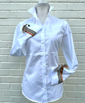 White w Khaki Stripe Ribbon