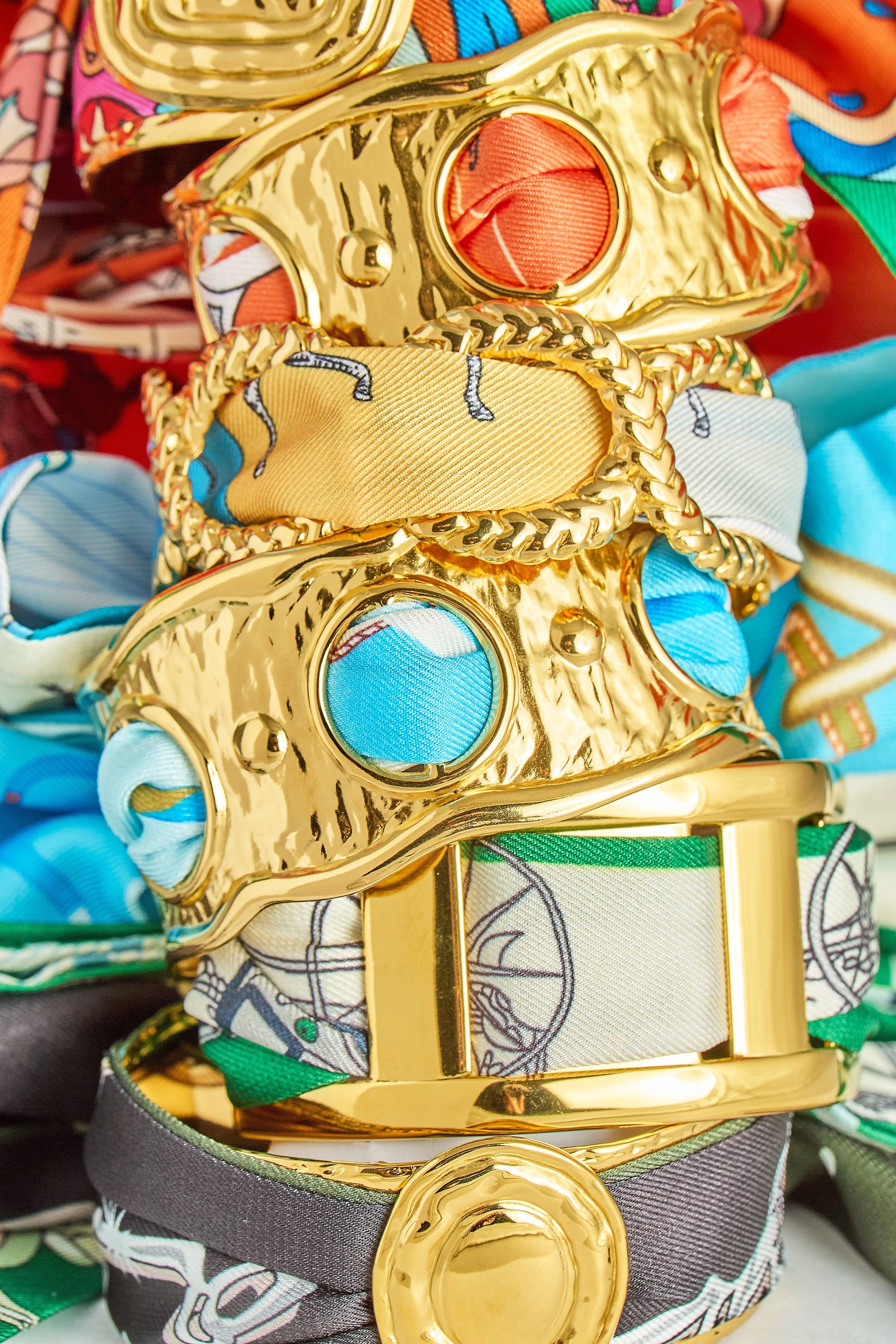 Small Gold Scarf Cuff -