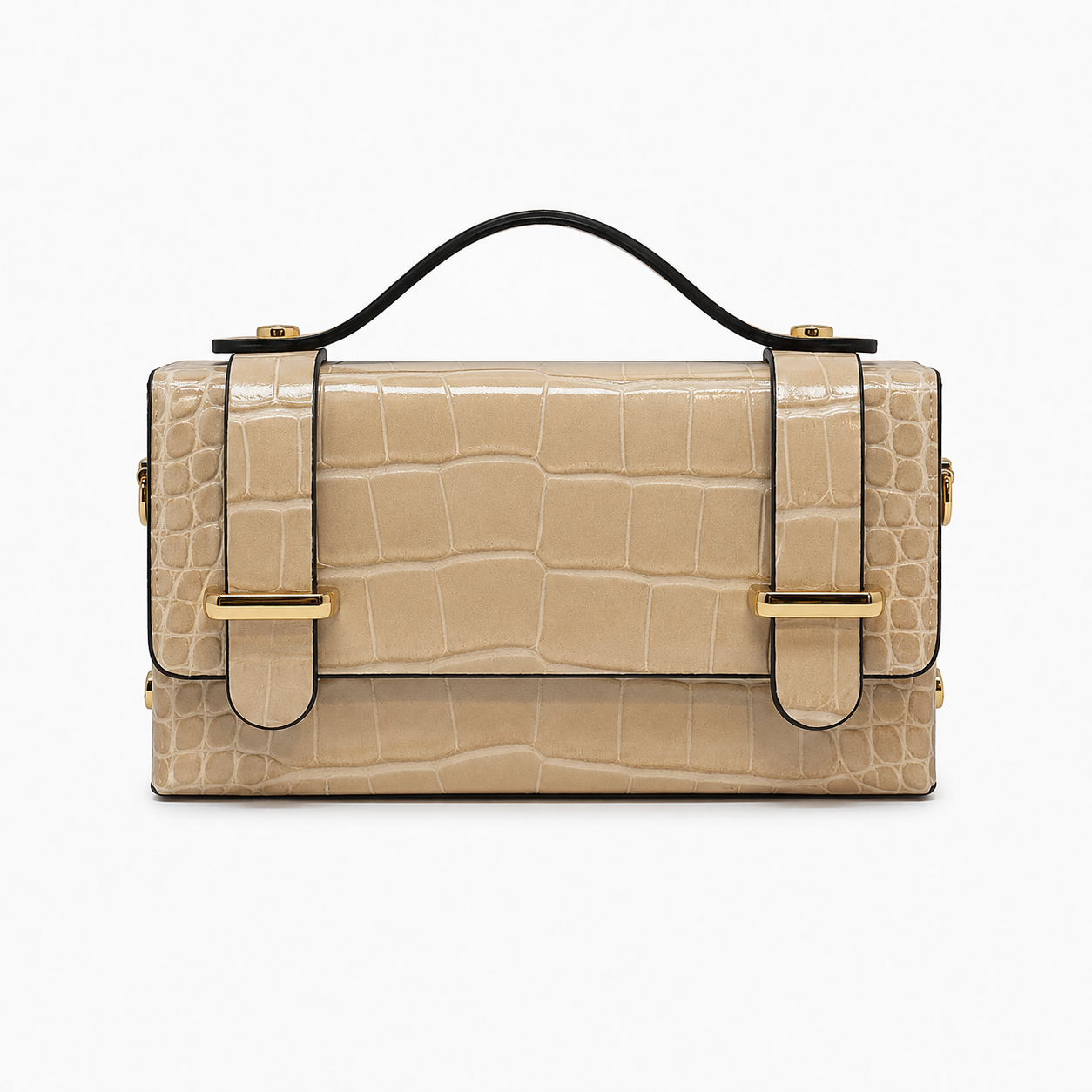 LEATHER HANDBAG WITH CROCCO