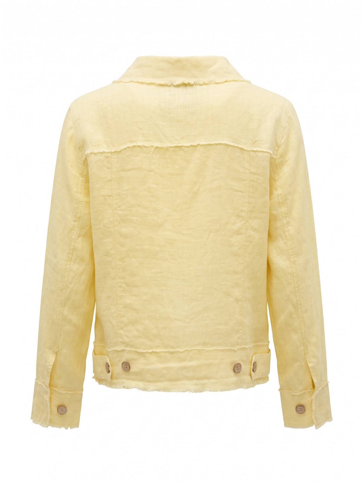 Italian Linen Jacket in yellow, back view