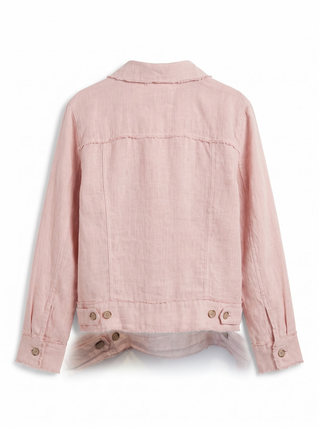 Italian Linen Jacket in blush, back view