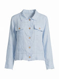 Italian Linen Jacket in denim blue, front view