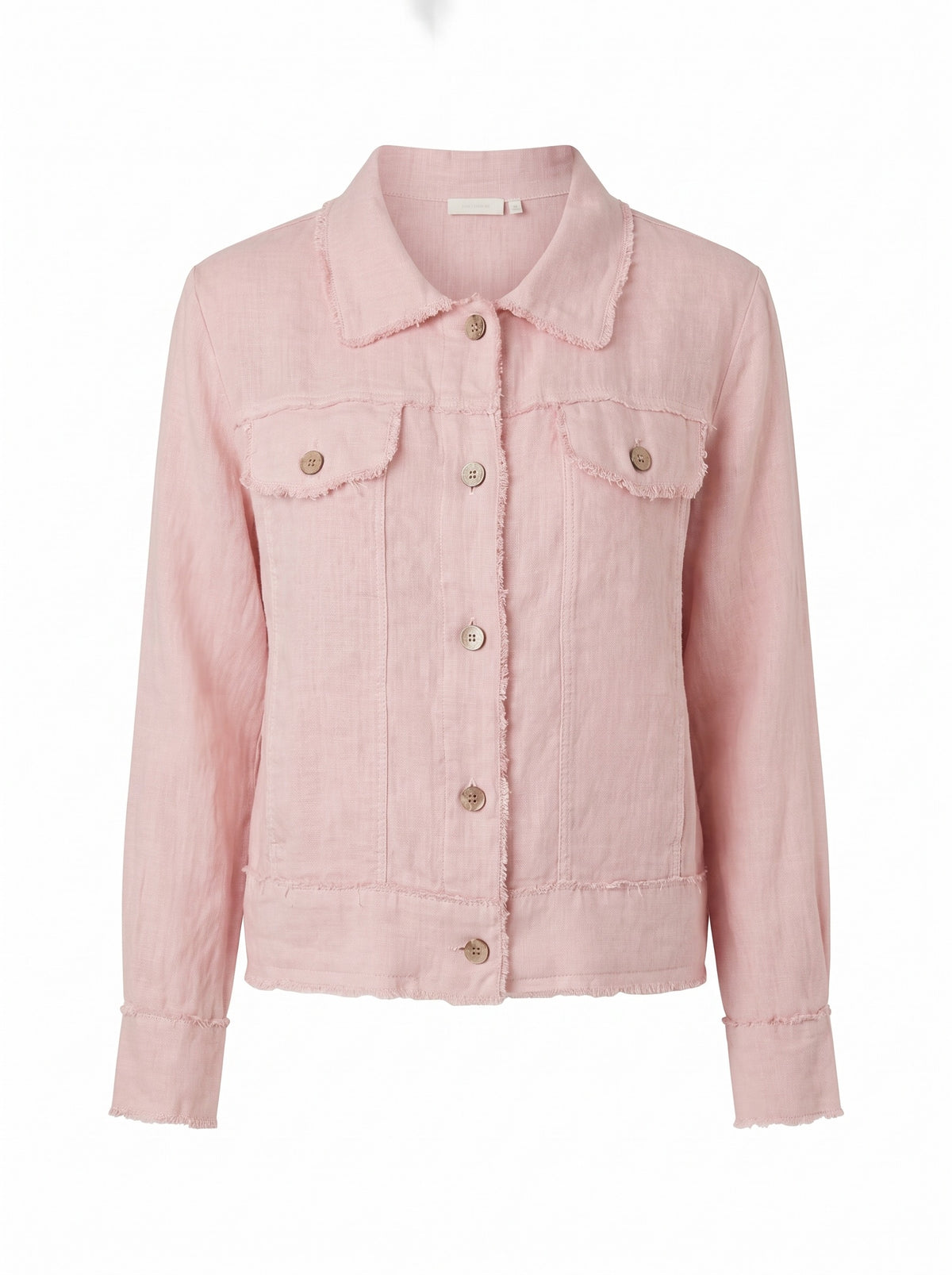 Italian Linen Jacket in blush, front view