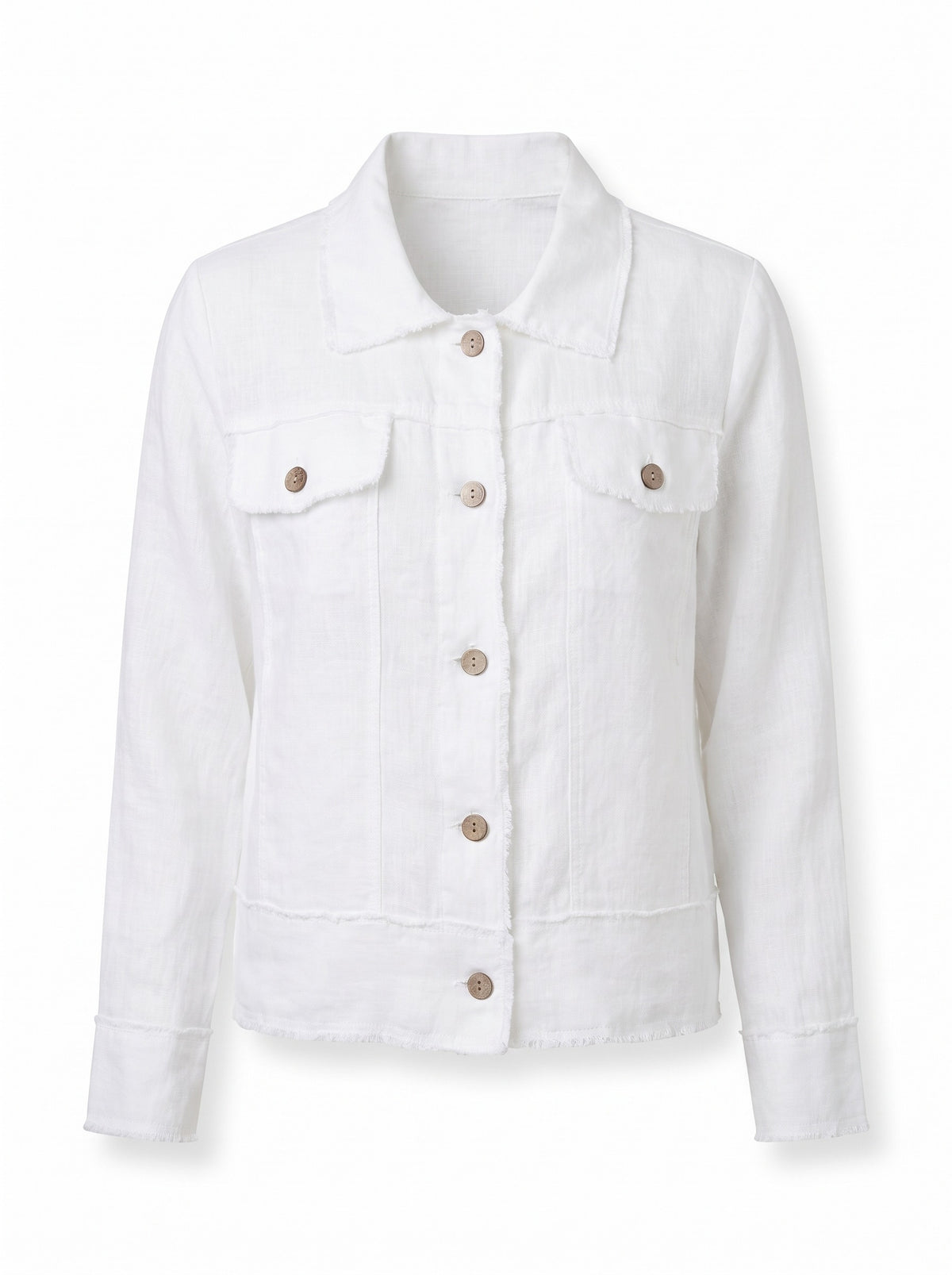 Italian Linen Jacket in white, front view