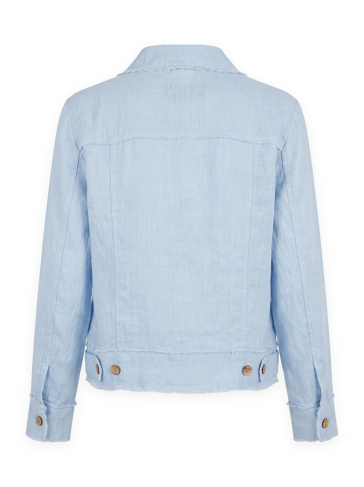 Italian Linen Jacket in denim blue, back view