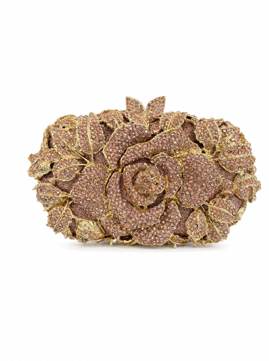 Luxmob Pink & Gold Flower Clutch, side view