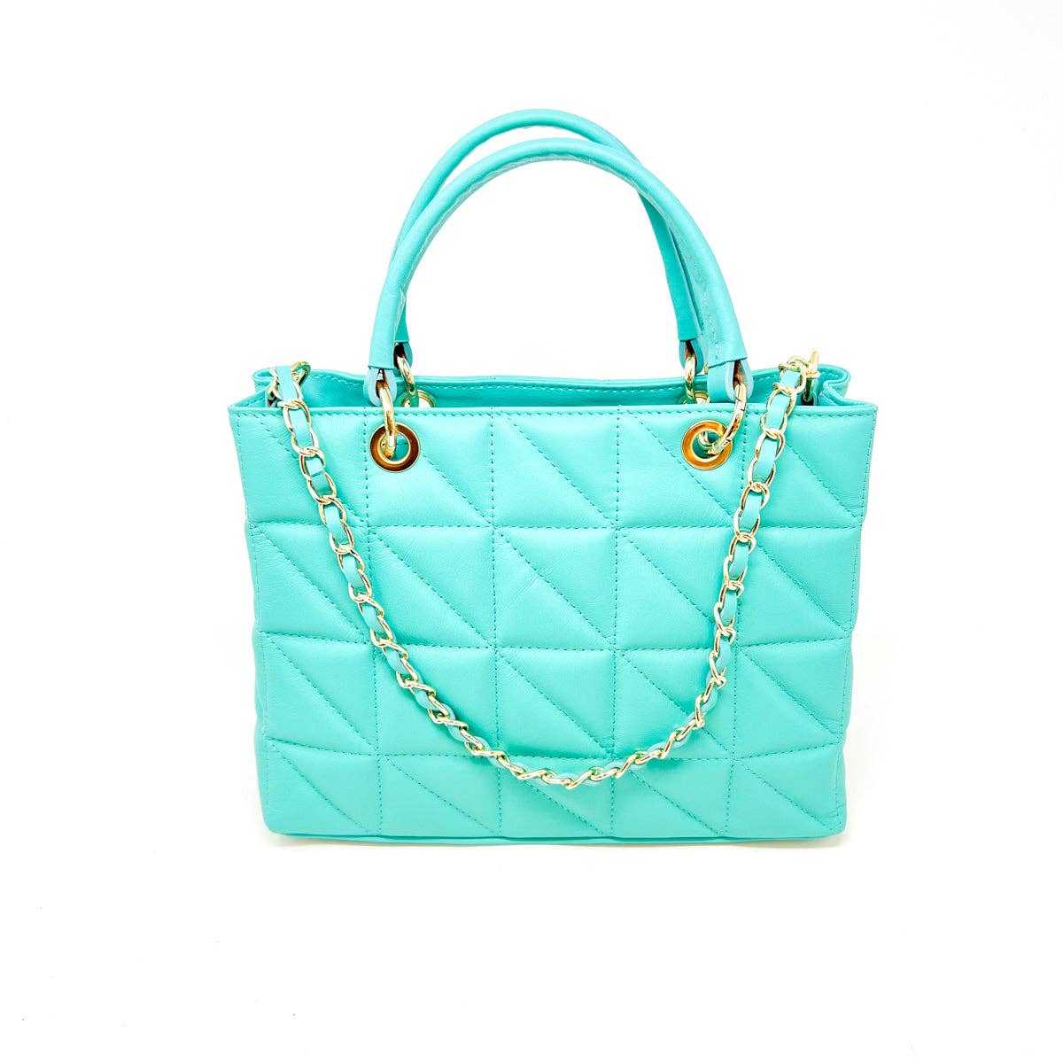 ITALIAN LEATHER QUILTED MID BAG