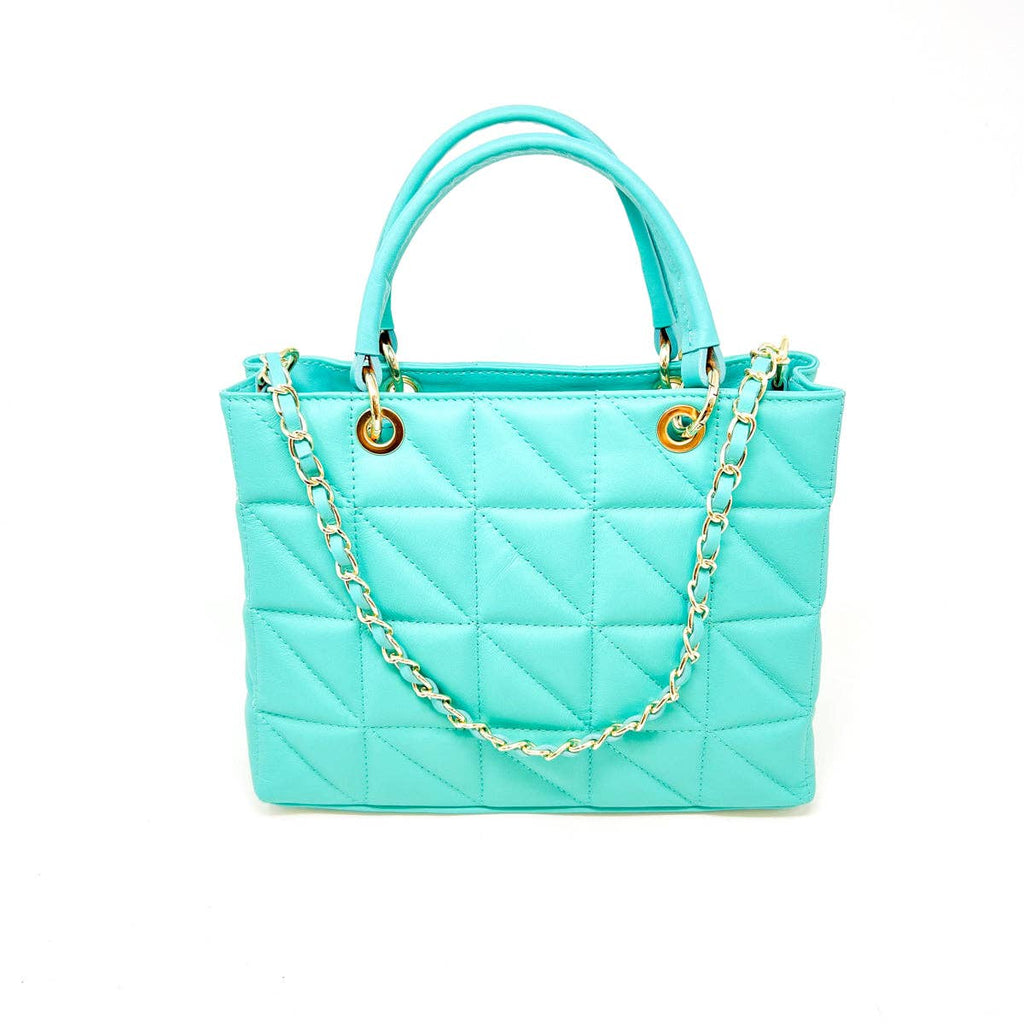 ITALIAN LEATHER QUILTED MID BAG