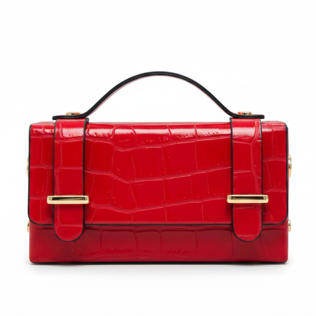 LEATHER HANDBAG WITH CROCCO