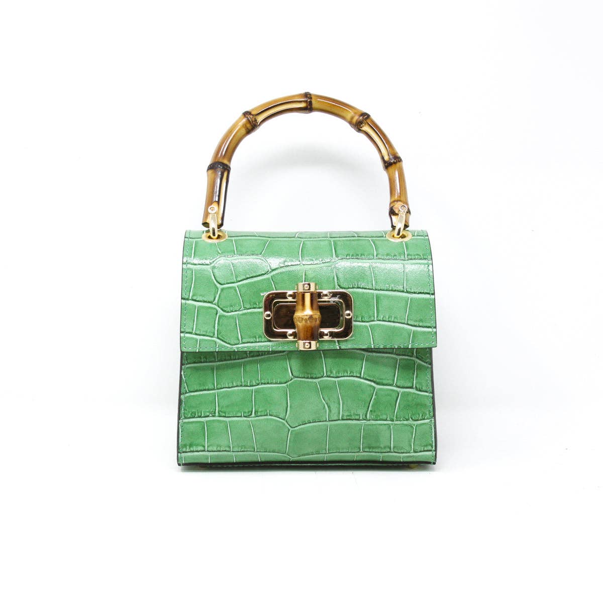 GENUINE ITALIAN LEATHER BAMBOO HANDLE BAG