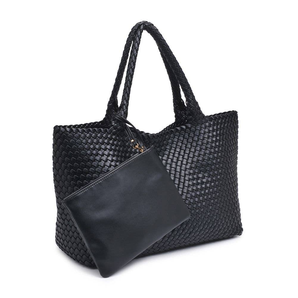 Solana Woven Tote -Black