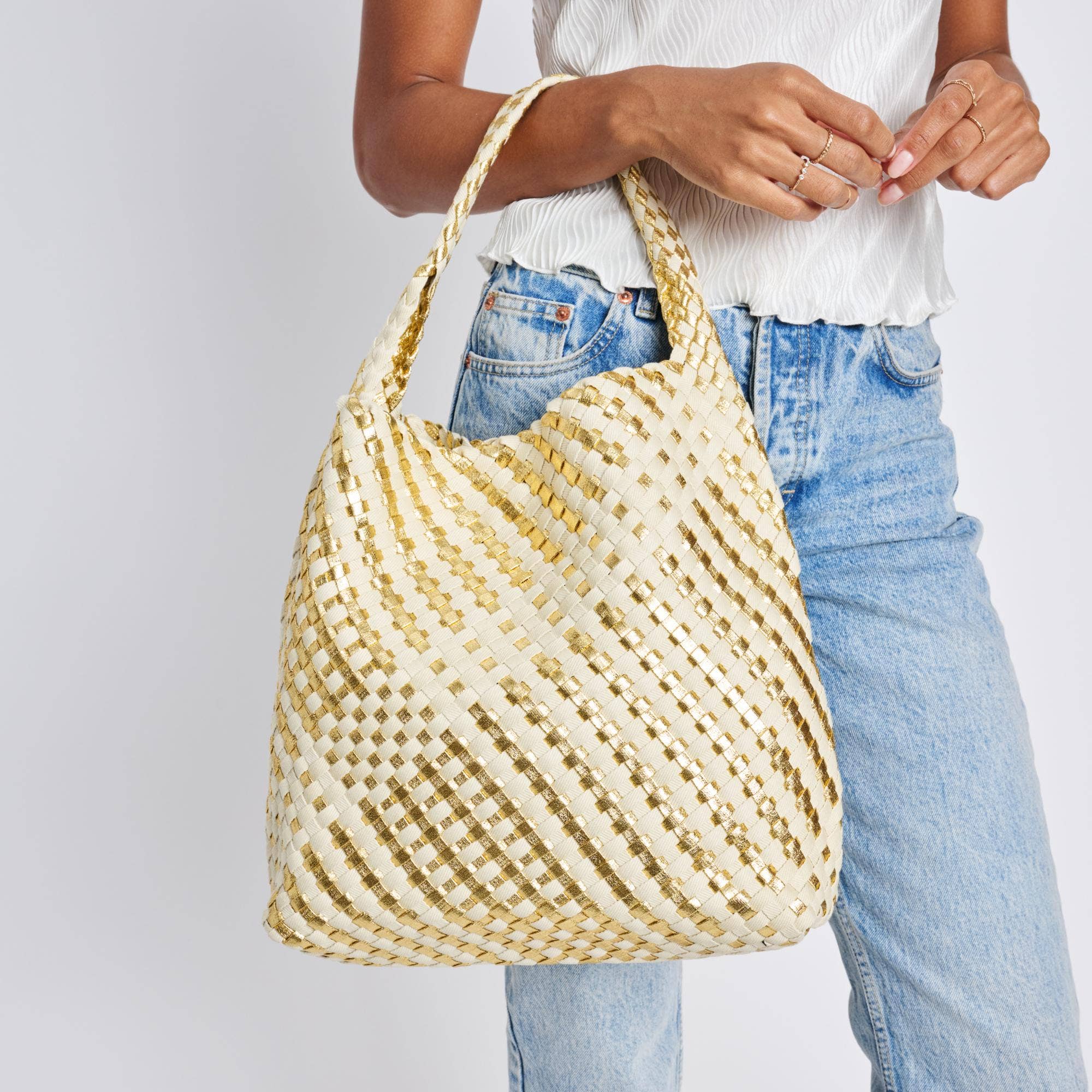 Ellery Mixed Material Woven Hobo