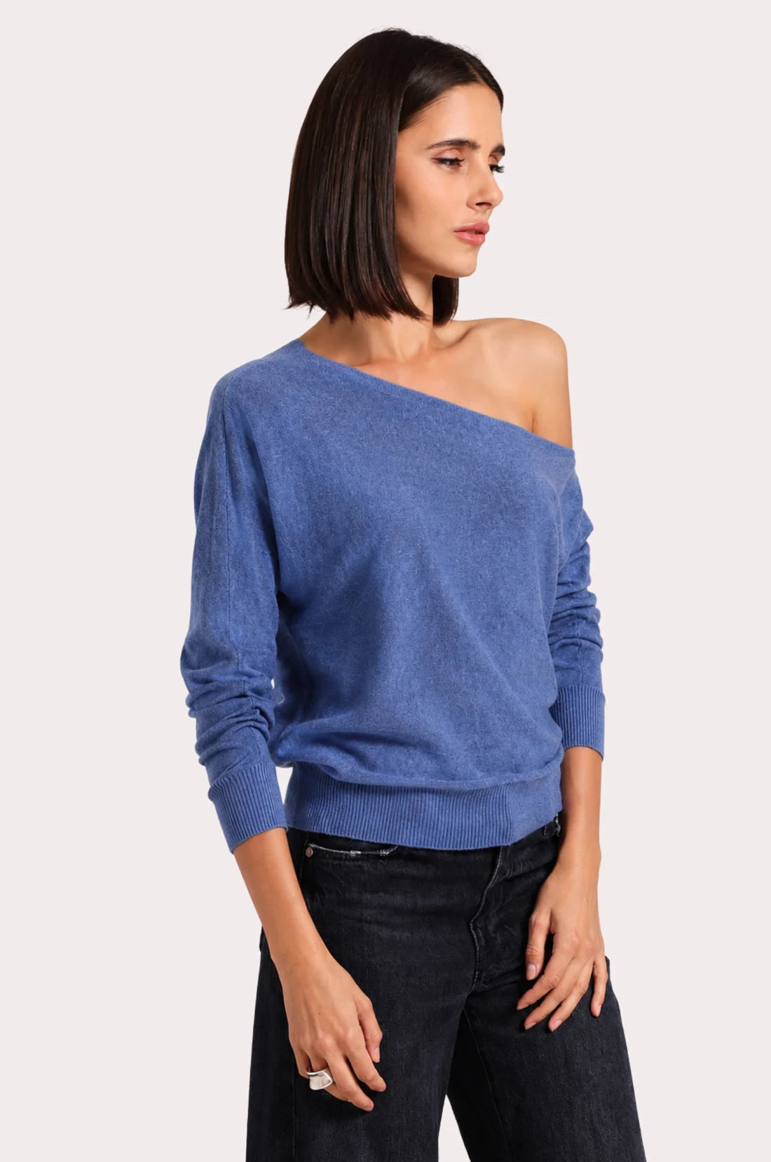COTTON CASHMERE BLEND OFF THE SHOULDER