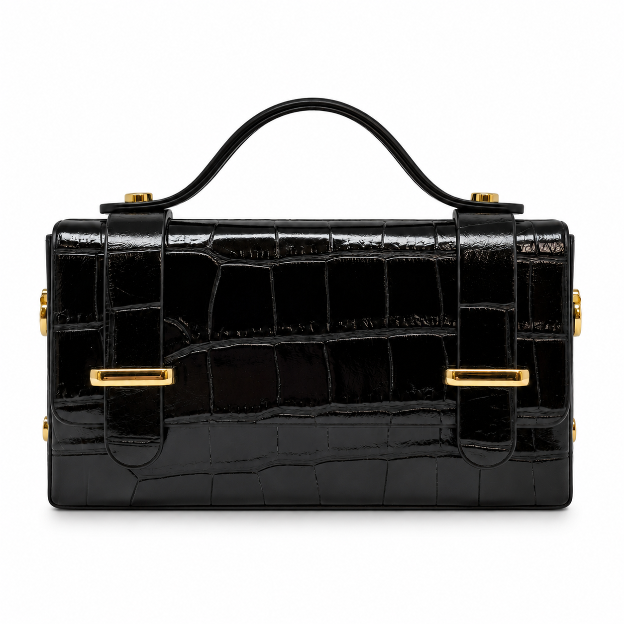 LEATHER HANDBAG WITH CROCCO