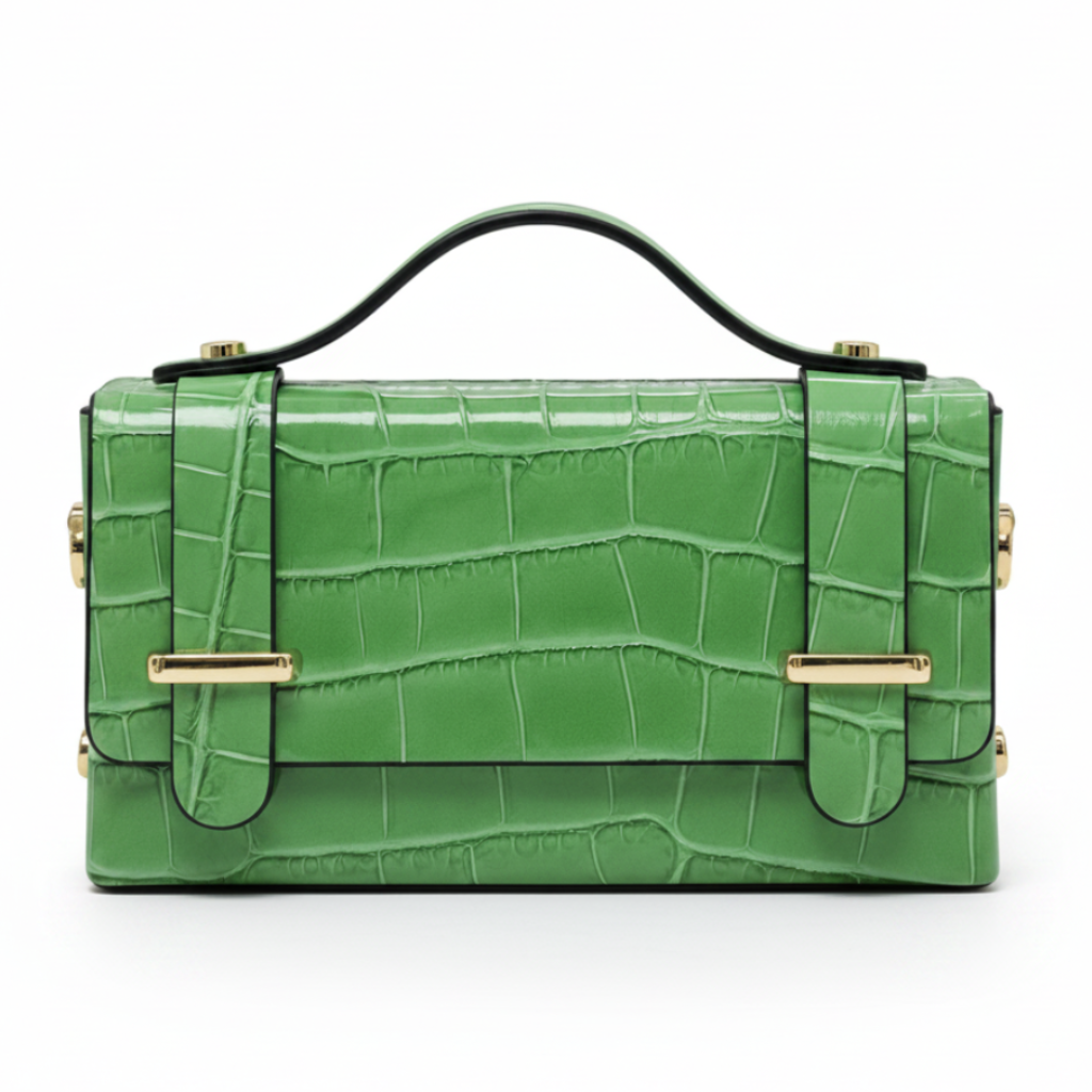 LEATHER HANDBAG WITH CROCCO