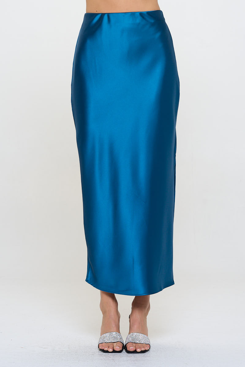 Coastal Girls Satin Midi Skirt