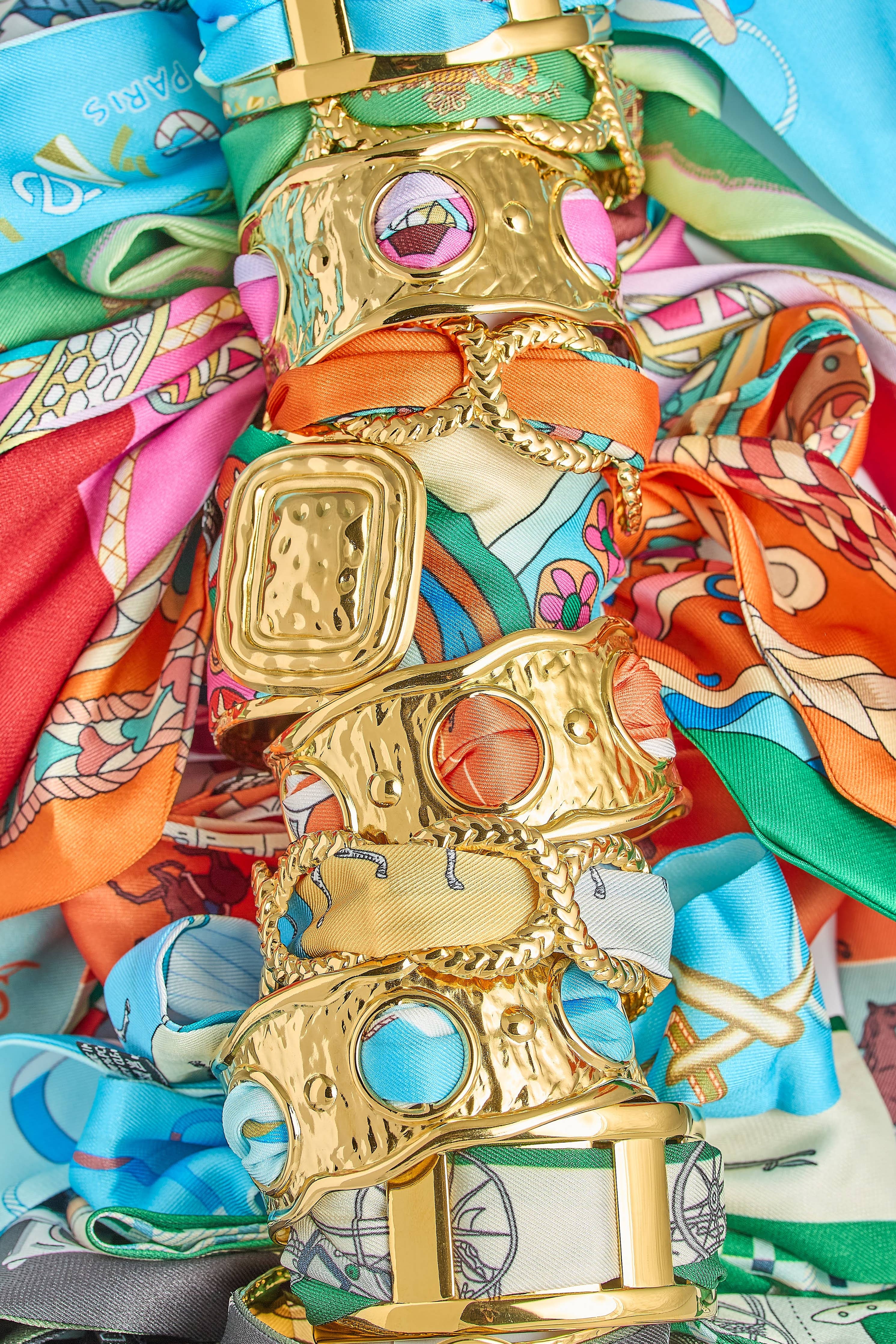 Small Gold Scarf Cuff -