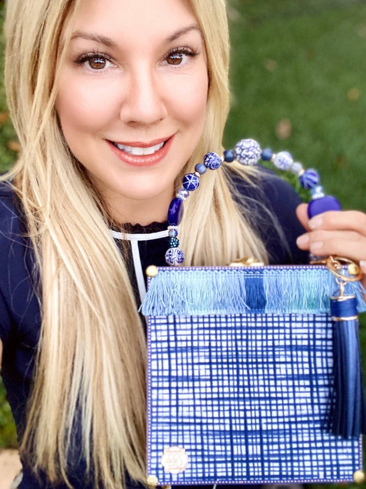 Darling and Company - Pawley's Toile Blue Bag