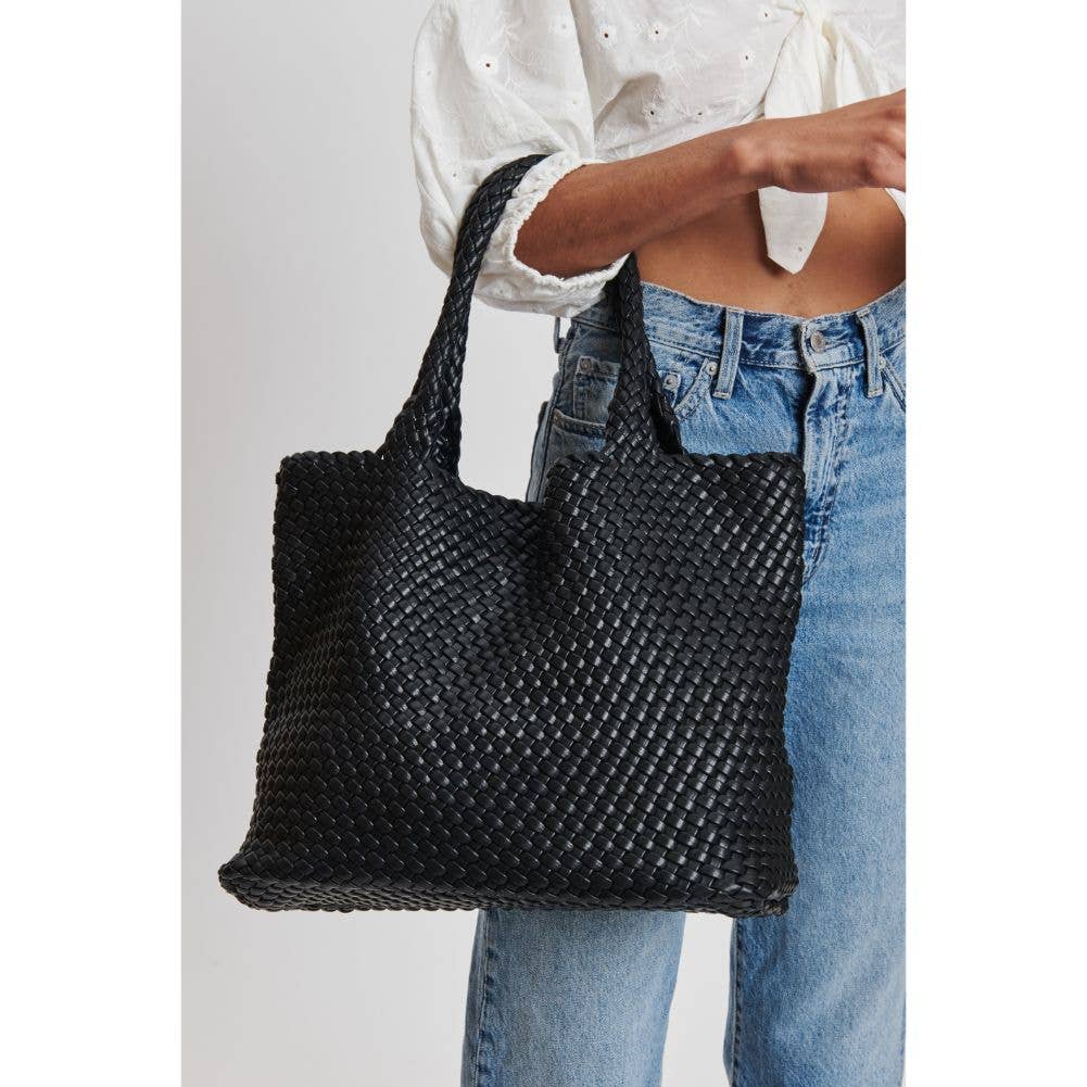 Solana Woven Tote -Black