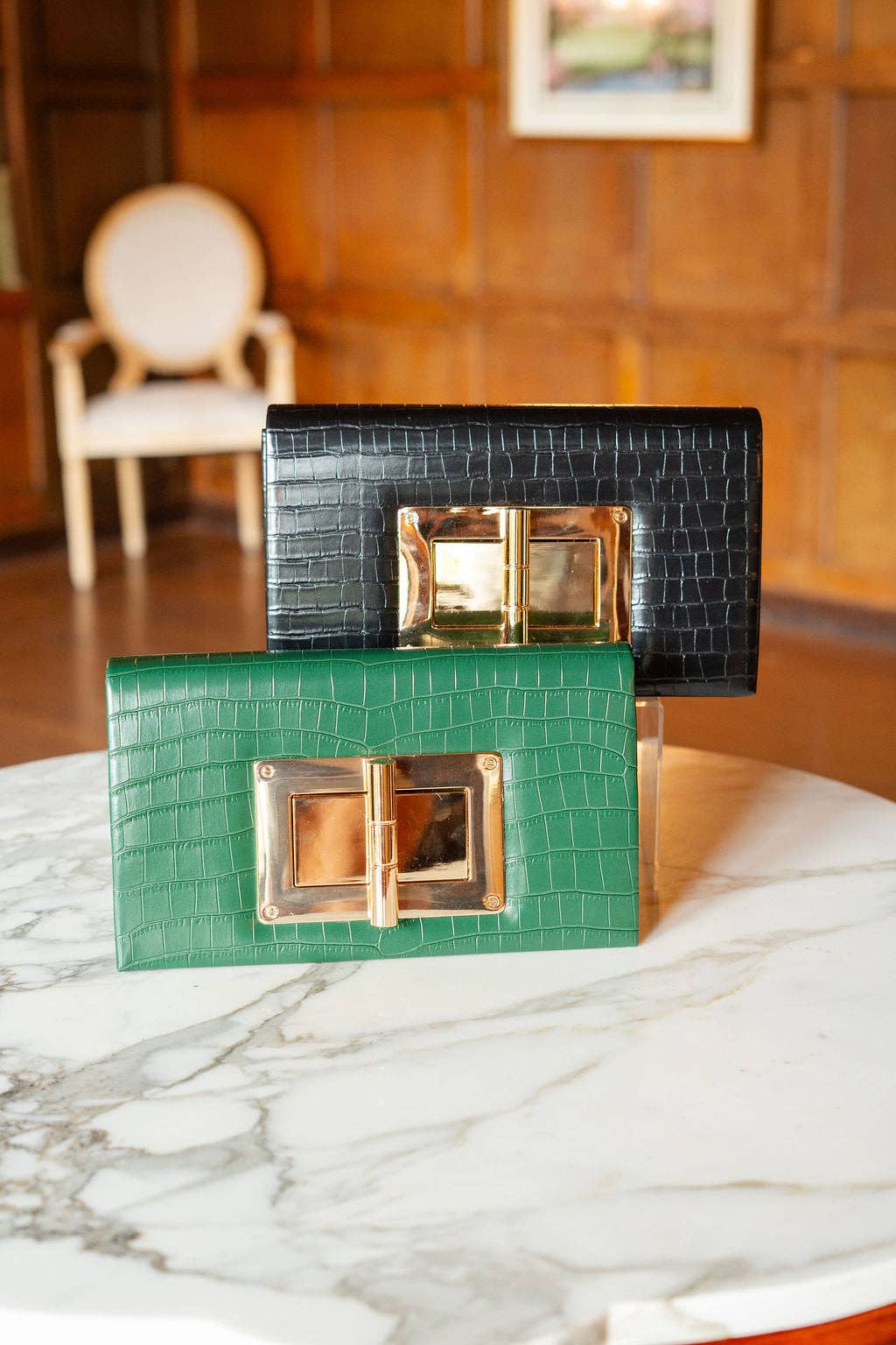 Lillian Croc Clutch -