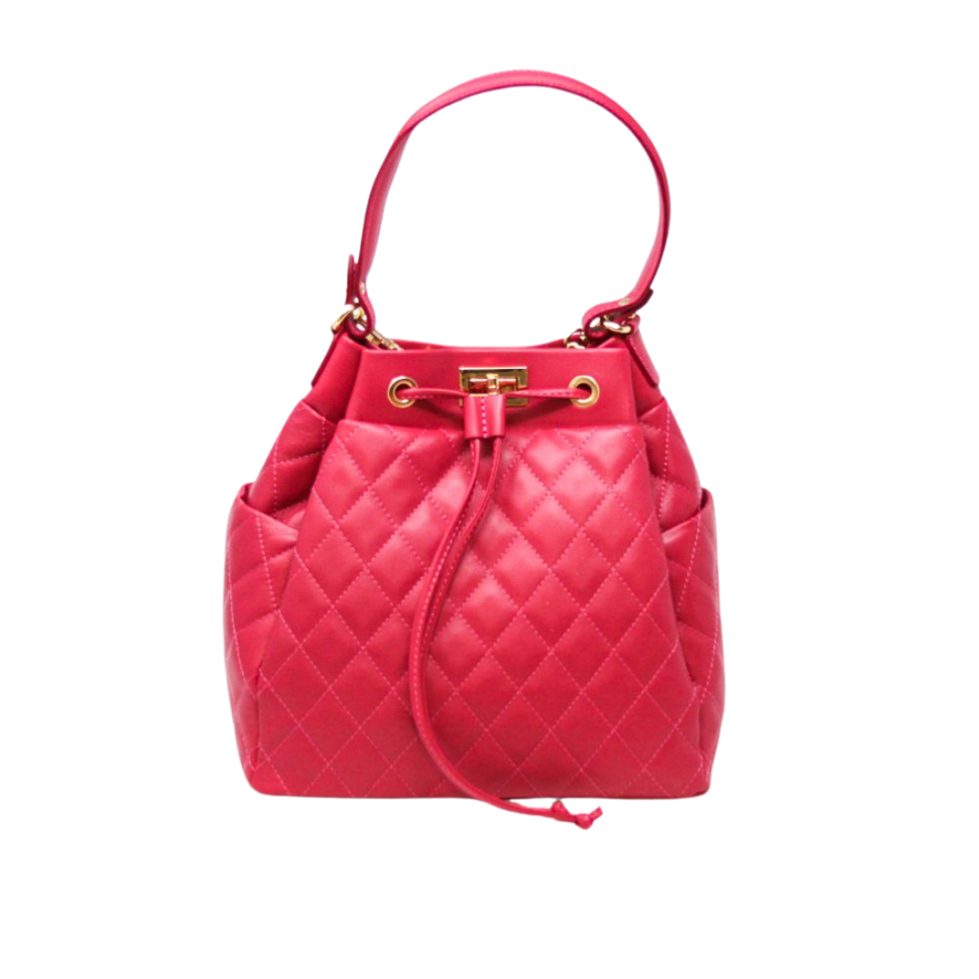 ITALIAN LEATHER TOP HANDLE AND CROSSBODY BAG