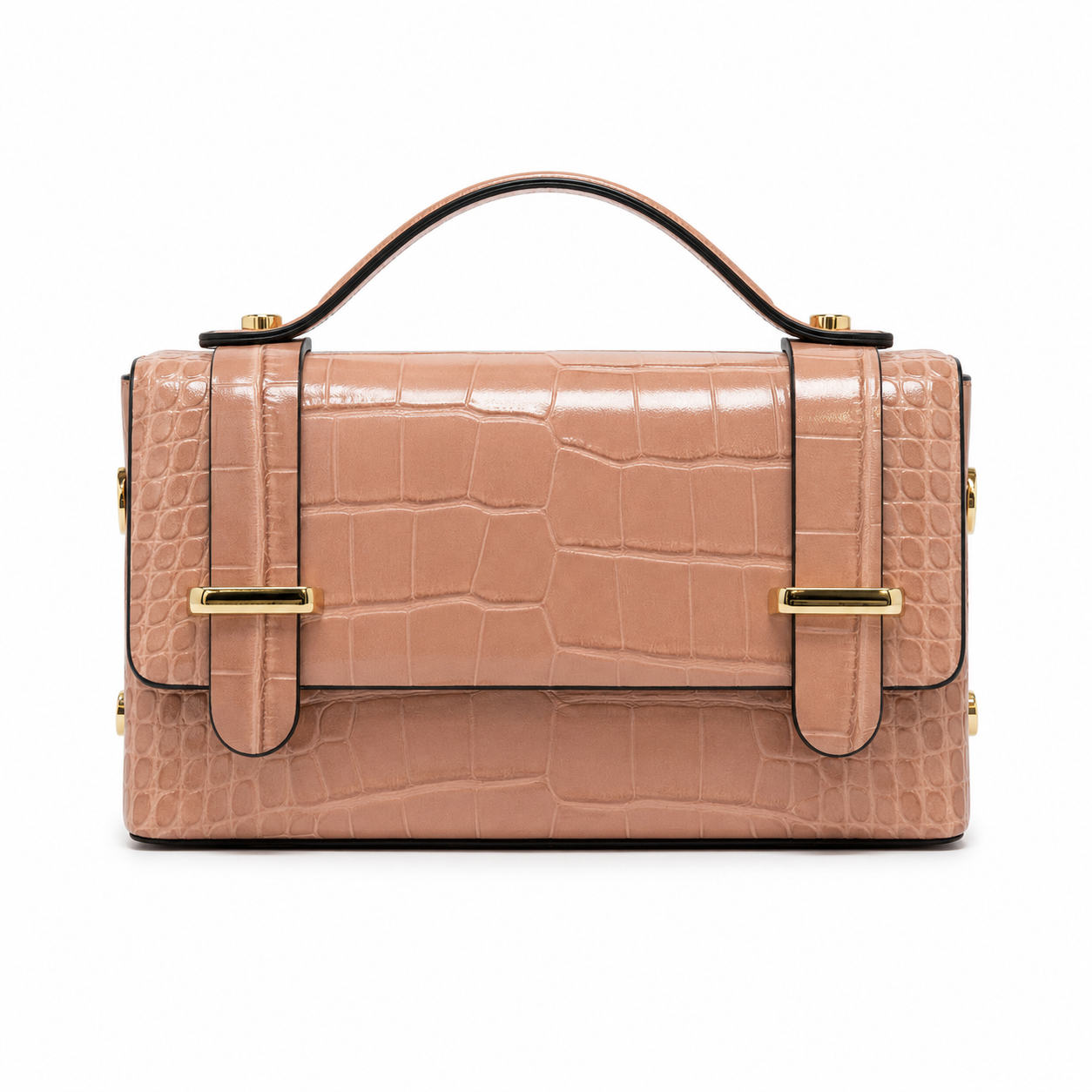 LEATHER HANDBAG WITH CROCCO
