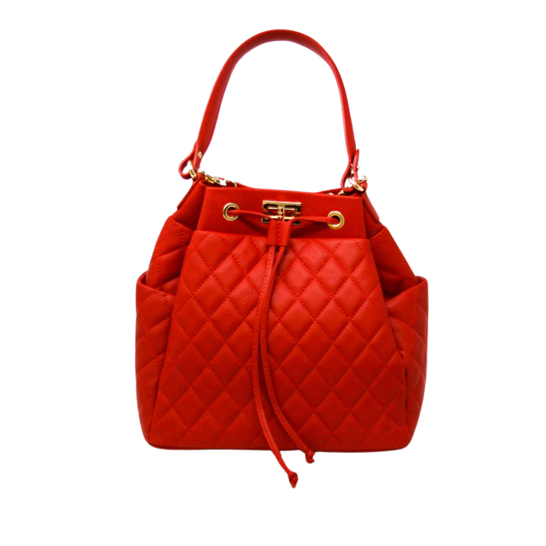 ITALIAN LEATHER TOP HANDLE AND CROSSBODY BAG
