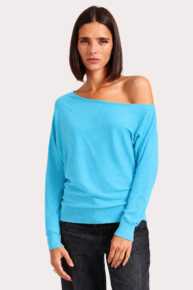 Cotton /Cashmere blend  off the shoulder top
