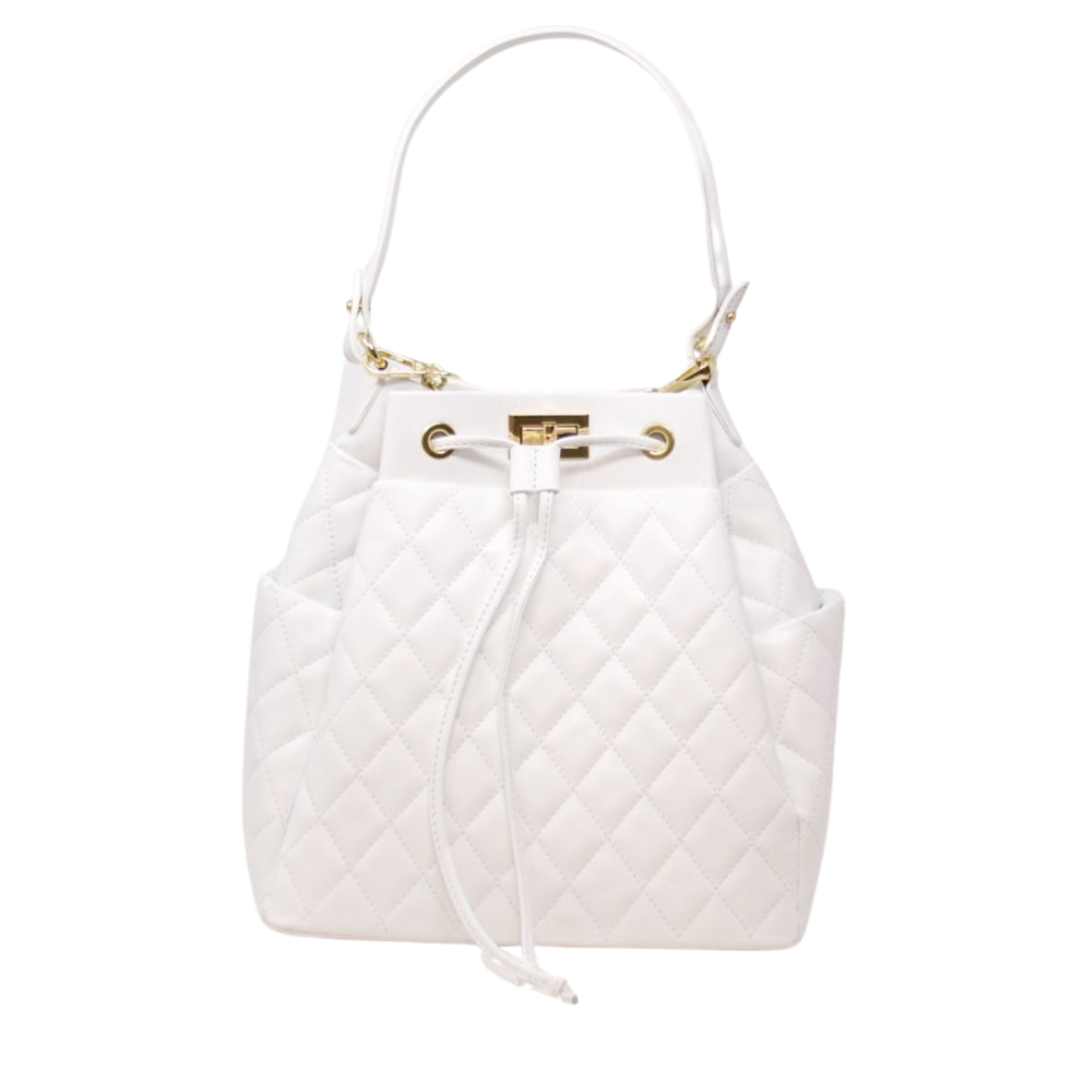 ITALIAN LEATHER TOP HANDLE AND CROSSBODY BAG