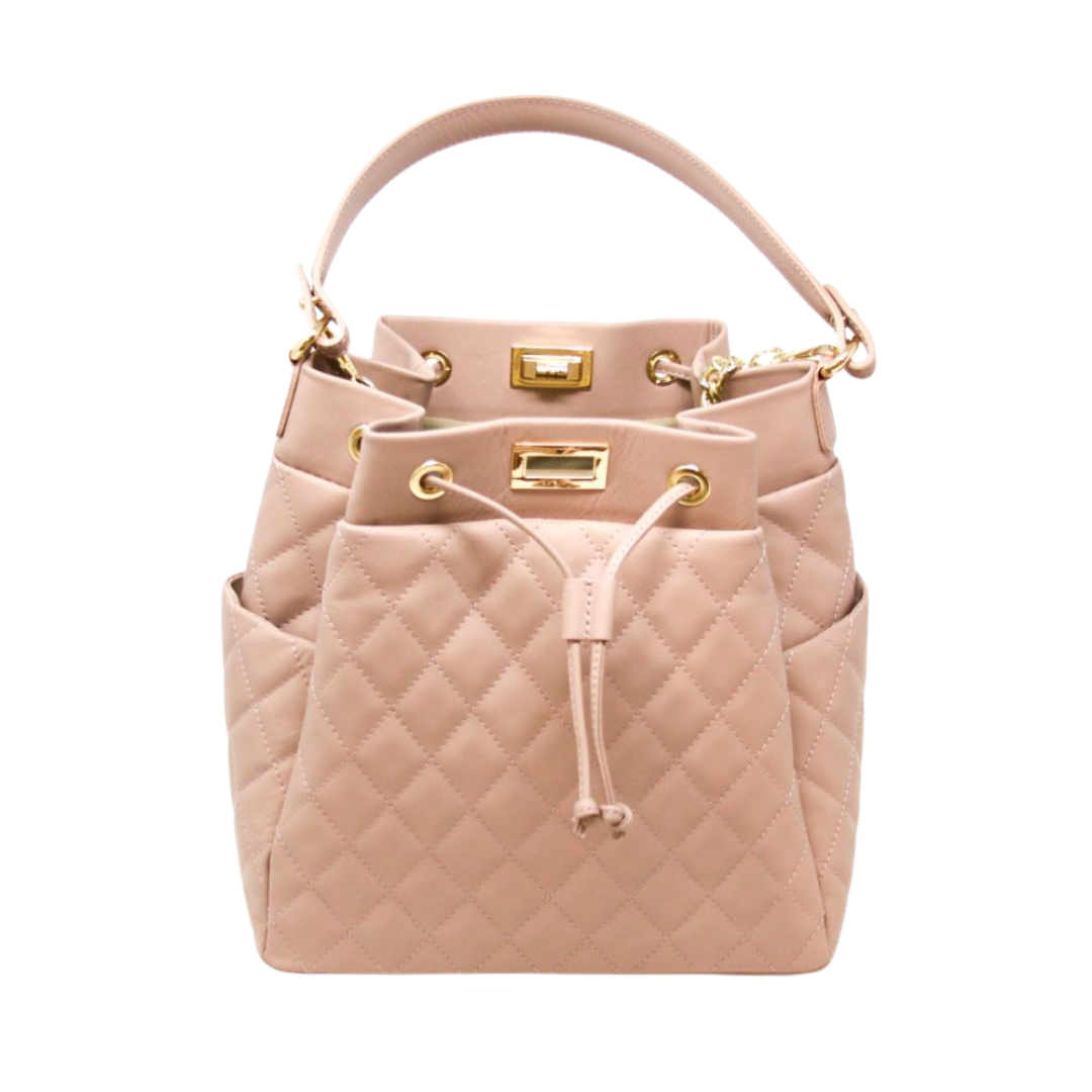 ITALIAN LEATHER TOP HANDLE AND CROSSBODY BAG