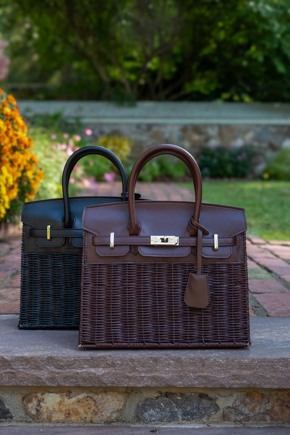 Margo Chocolate Wicker Handbag- WS