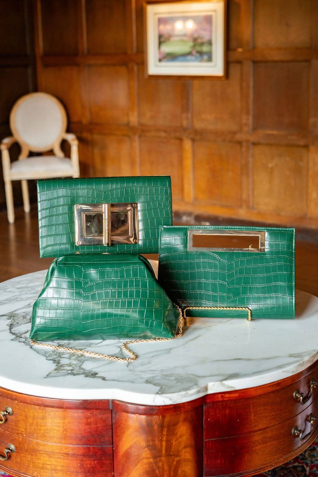 Lillian Croc Clutch -