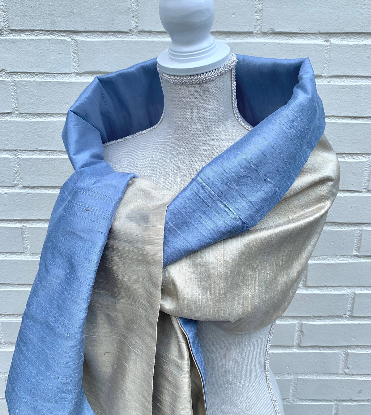 Silk Wraps - Lt. Blue w/Khaki