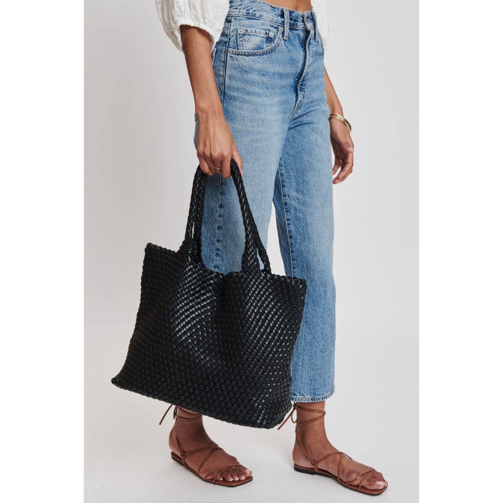 Solana Woven Tote -Black