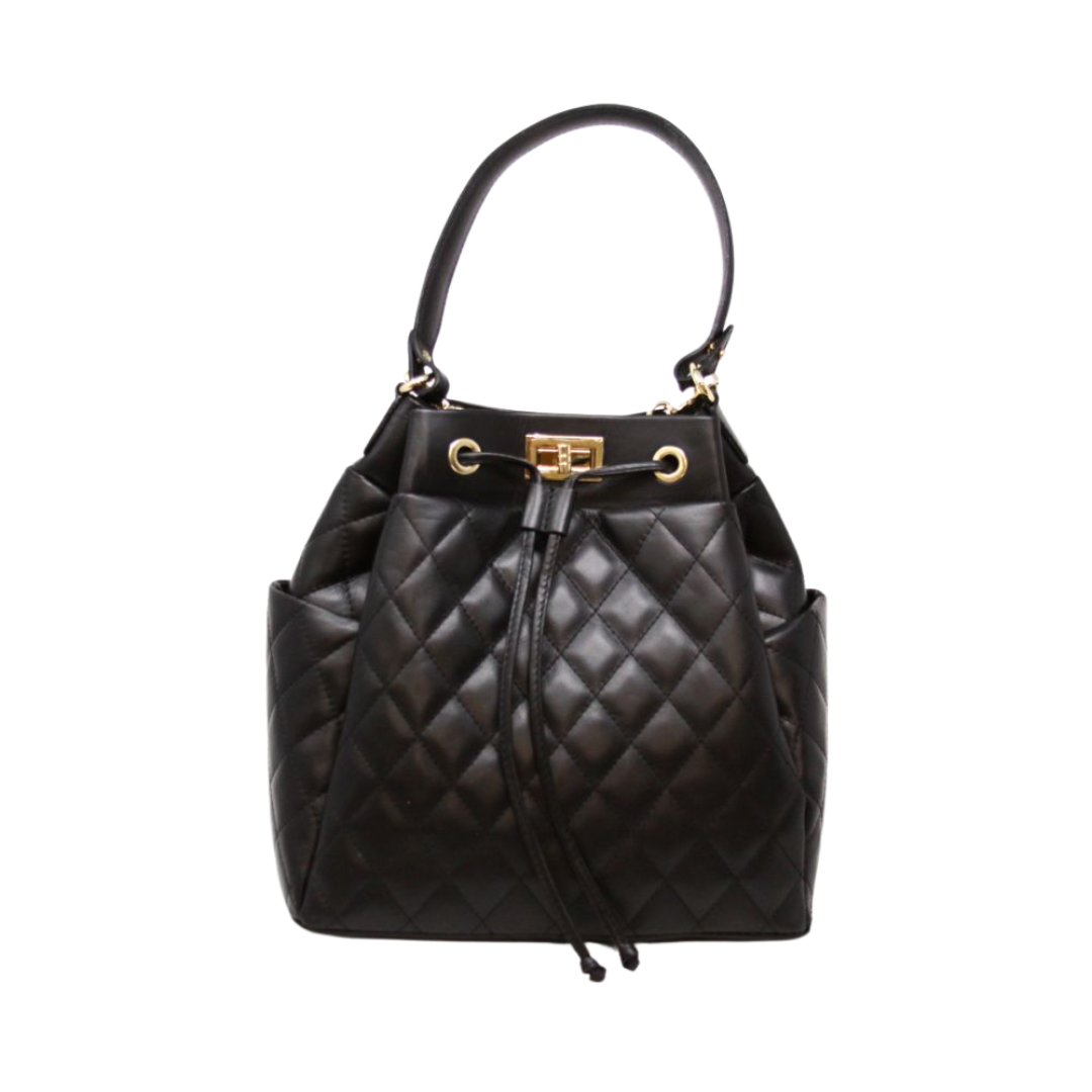 ITALIAN LEATHER TOP HANDLE AND CROSSBODY BAG