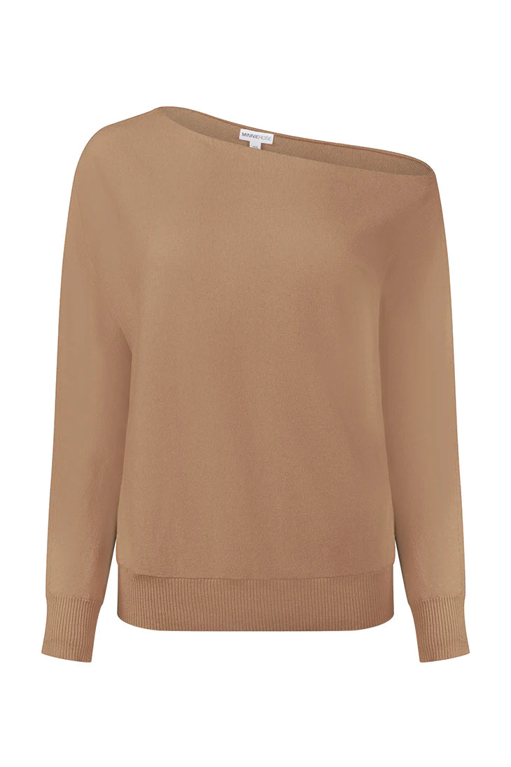 Cotton Cashmere Off Shoulder Top