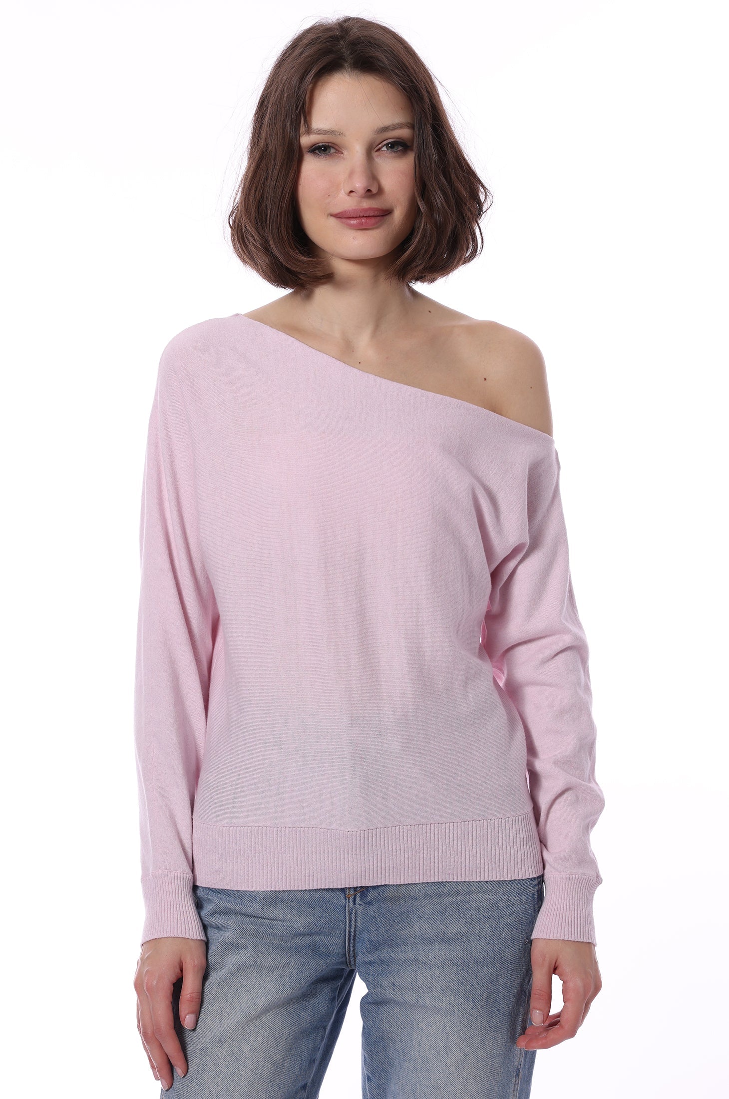Cotton Cashmere Off Shoulder Top
