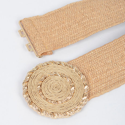 Elastic Belt with Gold Buckle